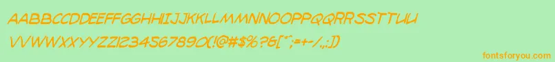 98bottlescondital Font – Orange Fonts on Green Background