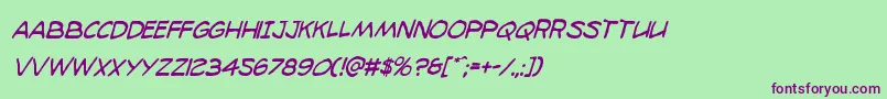 98bottlescondital Font – Purple Fonts on Green Background