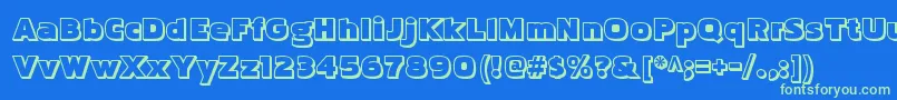 PakenhambossRegular Font – Green Fonts on Blue Background