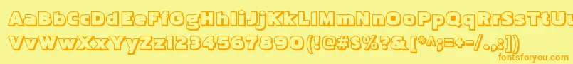 PakenhambossRegular Font – Orange Fonts on Yellow Background