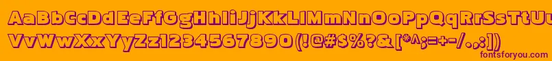 PakenhambossRegular Font – Purple Fonts on Orange Background