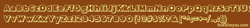 PakenhambossRegular Font – Yellow Fonts on Brown Background