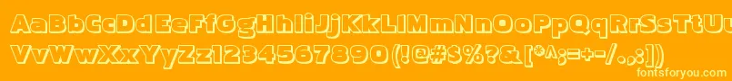 PakenhambossRegular Font – Yellow Fonts on Orange Background