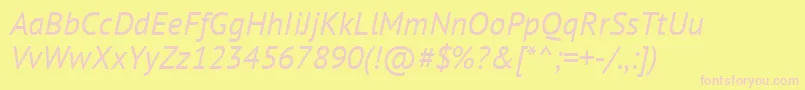 Pts56fW Font – Pink Fonts on Yellow Background