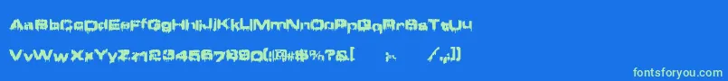 Brndmge Font – Green Fonts on Blue Background