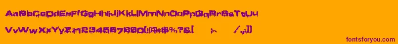 Brndmge-Schriftart – Violette Schriften auf orangefarbenem Hintergrund