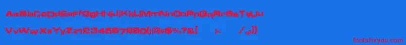 Brndmge Font – Red Fonts on Blue Background