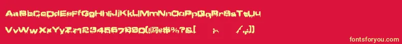 Brndmge Font – Yellow Fonts on Red Background