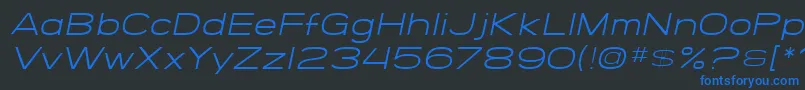 SfGrandezzaLightOblique Font – Blue Fonts on Black Background