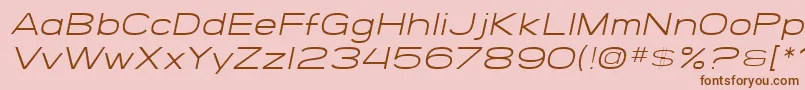 SfGrandezzaLightOblique Font – Brown Fonts on Pink Background