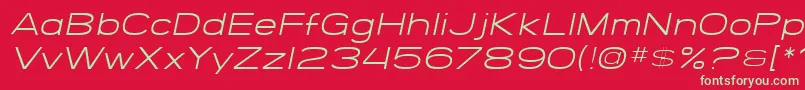 SfGrandezzaLightOblique Font – Green Fonts on Red Background