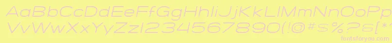 SfGrandezzaLightOblique Font – Pink Fonts on Yellow Background