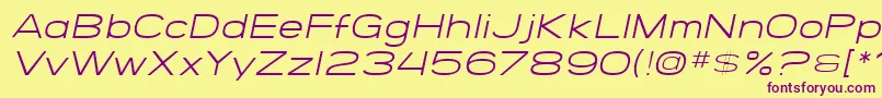 SfGrandezzaLightOblique Font – Purple Fonts on Yellow Background