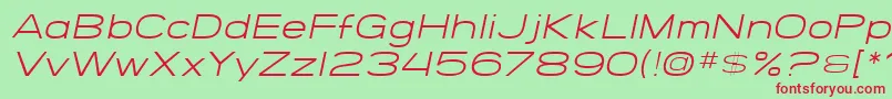 SfGrandezzaLightOblique Font – Red Fonts on Green Background