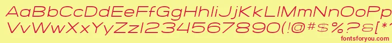 SfGrandezzaLightOblique Font – Red Fonts on Yellow Background