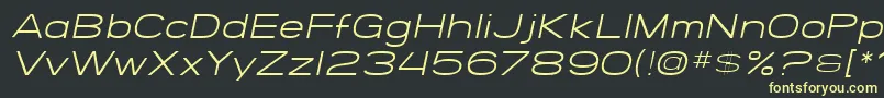 SfGrandezzaLightOblique Font – Yellow Fonts on Black Background