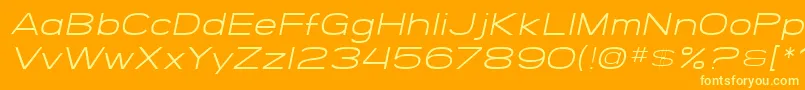 SfGrandezzaLightOblique Font – Yellow Fonts on Orange Background