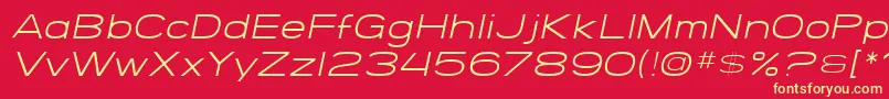 SfGrandezzaLightOblique Font – Yellow Fonts on Red Background