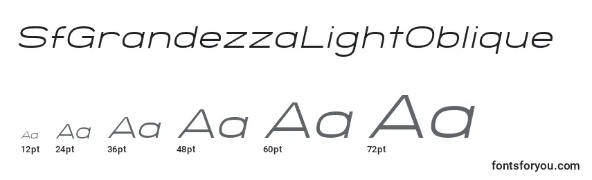 SfGrandezzaLightOblique Font Sizes