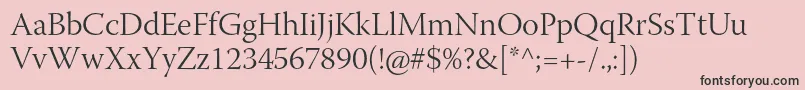 Шрифт WarnockproLightsubh – чёрные шрифты на розовом фоне