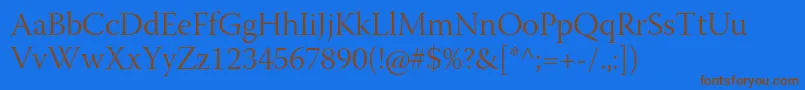 WarnockproLightsubh Font – Brown Fonts on Blue Background