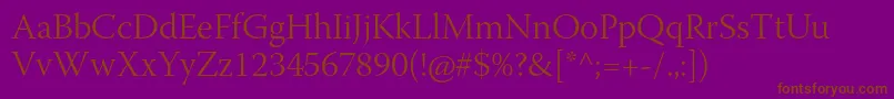 Шрифт WarnockproLightsubh – коричневые шрифты на фиолетовом фоне