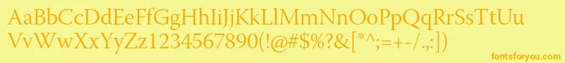 WarnockproLightsubh Font – Orange Fonts on Yellow Background
