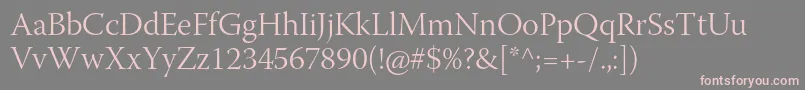 WarnockproLightsubh Font – Pink Fonts on Gray Background