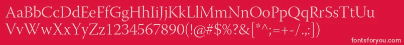 WarnockproLightsubh Font – Pink Fonts on Red Background