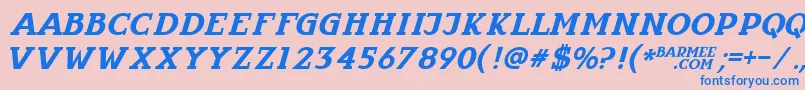 Infantylitalic Font – Blue Fonts on Pink Background