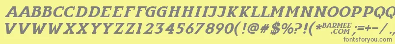 フォントInfantylitalic – 黄色の背景に灰色の文字