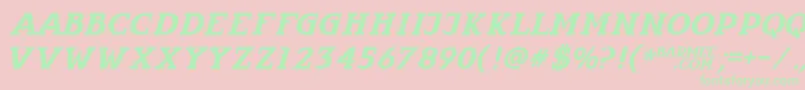 Infantylitalic Font – Green Fonts on Pink Background