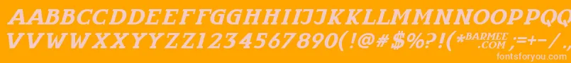 Infantylitalic Font – Pink Fonts on Orange Background