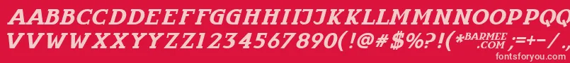 Шрифт Infantylitalic – розовые шрифты на красном фоне