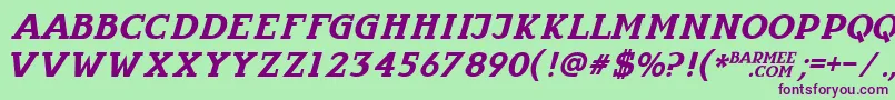 Infantylitalic Font – Purple Fonts on Green Background