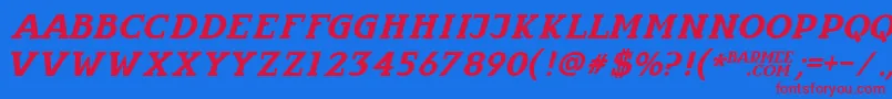 Infantylitalic Font – Red Fonts on Blue Background