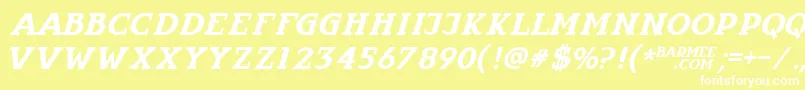 Infantylitalic Font – White Fonts on Yellow Background