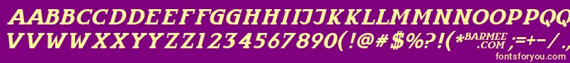 Infantylitalic Font – Yellow Fonts on Purple Background