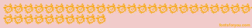 CuddleBug-Schriftart – Orangefarbene Schriften auf rosa Hintergrund