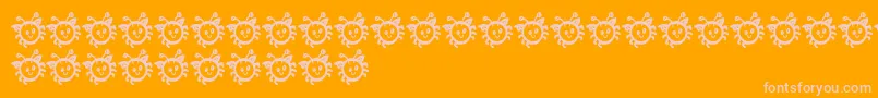 CuddleBug-Schriftart – Rosa Schriften auf orangefarbenem Hintergrund