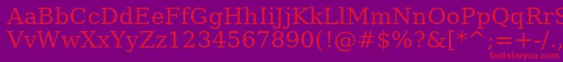 Czcionka AeGraph – czerwone czcionki na fioletowym tle