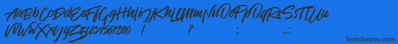 Venetian Font – Black Fonts on Blue Background