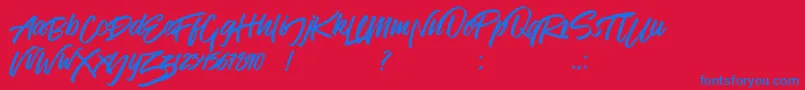 Venetian Font – Blue Fonts on Red Background