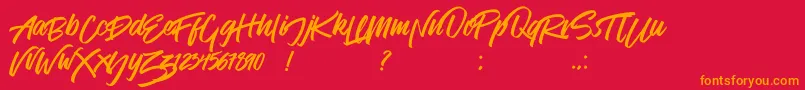 Venetian Font – Orange Fonts on Red Background