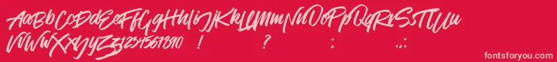 Venetian Font – Pink Fonts on Red Background