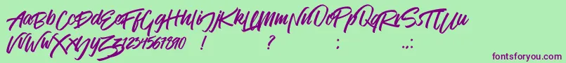 Venetian Font – Purple Fonts on Green Background