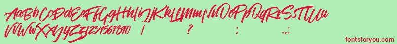 Venetian Font – Red Fonts on Green Background