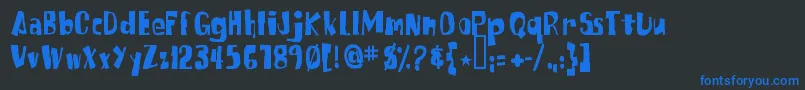 SpongefontSquaretype-Schriftart – Blaue Schriften auf schwarzem Hintergrund