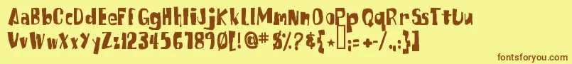 Шрифт SpongefontSquaretype – коричневые шрифты на жёлтом фоне