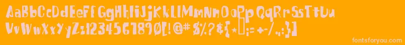 Fonte SpongefontSquaretype – fontes rosa em um fundo laranja